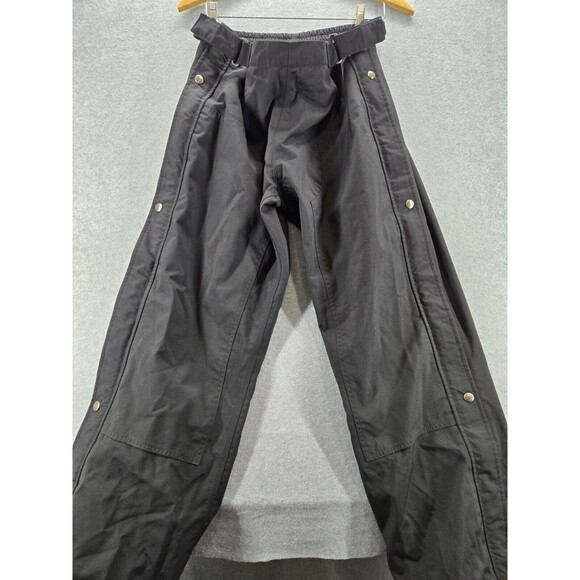 Carhartt Womens Black Insulated Snow Ski Pants Full Side Zip Snap Buttons M‎ 30L
